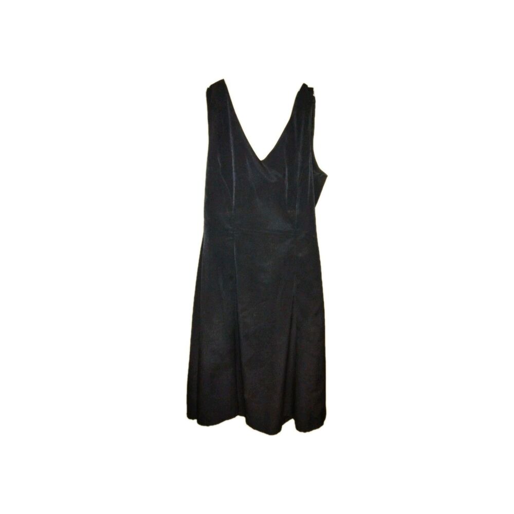 Hand Made midi Little Black dress.  Full skirt with v neck and tank sleeves M